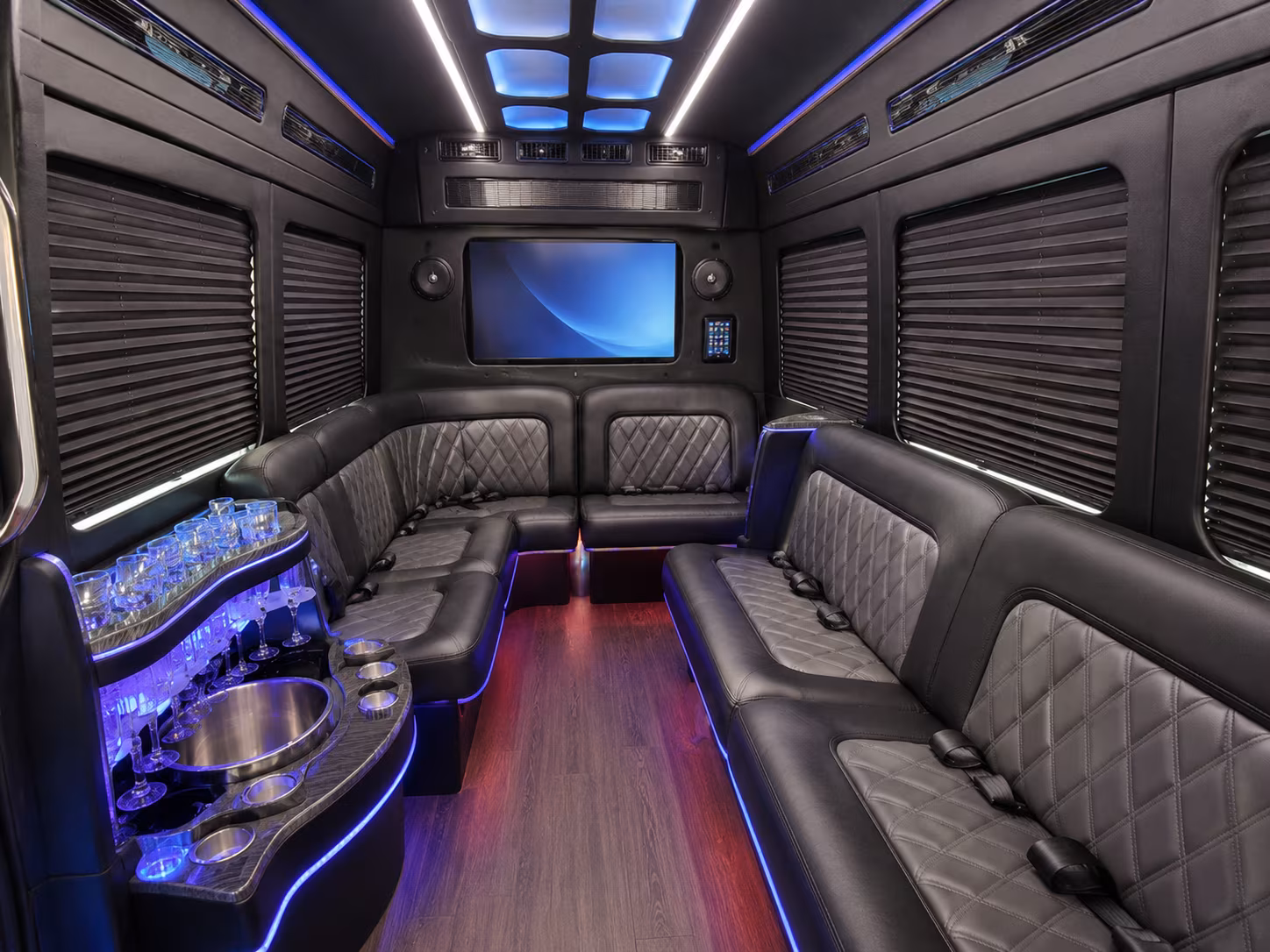 santa rosa party bus interior
